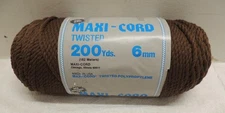 MAXI-CORD 200 Yards  6 mm High Gloss Twisted Polypropylene BROWN Macramé
