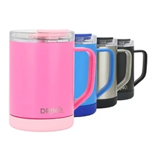 Drinco 16oz Stainless Steel Sip Mug Vacuum Double Wall Insulated Coffee
