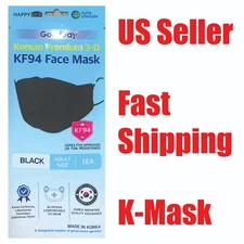 Happy Life Premium 3D Black KF94 Face Mask Good Day Individual Pack