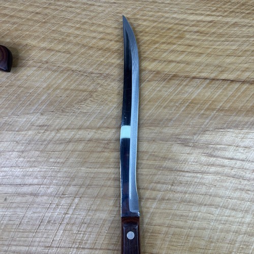 Lot of 3 Vintage Flint Vanadium Stainless Blade Knives Butcher Carving Chefs - Picture 9 of 11