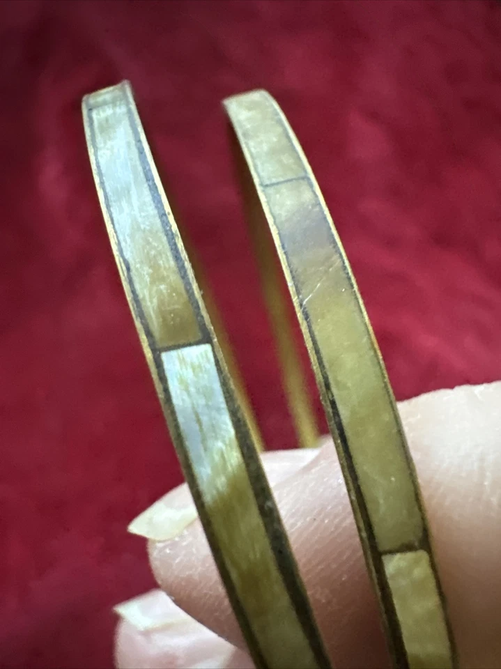 Brazalete Apilable Vintage 2 Delgado Madreperlas MOP Blanco Shell Foto 4 de 4