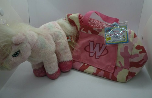Webkinz Pet Carrier with Pink White Unicorn- Camo Pink NEW with tags