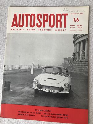 Autosport 20 November 1959 profile Dan Gurney RAC rally progress report US races