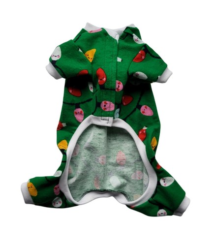 Cadena de luces de Navidad pijama de franela pijama perro cachorro mascota ropa 4XS - grande - Imagen 2 de 4