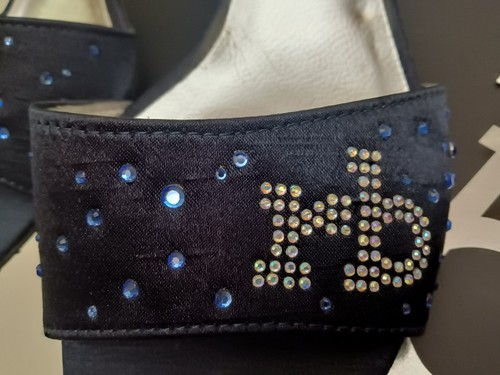 SABOT SANDALI ROCCO BAROCCO RASO DI SETA E STRASS BLU - Foto 3 di 8