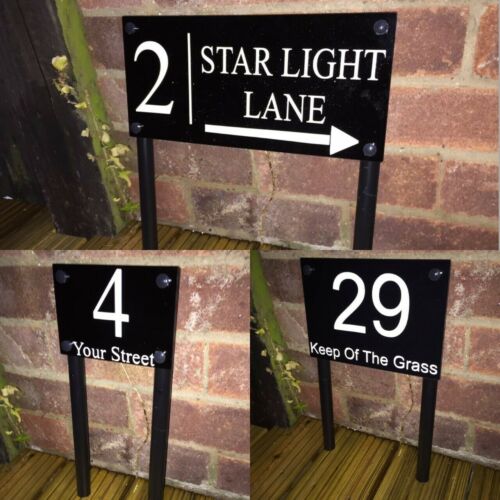 FREESTANDING MODERN HOUSE SIGN DOOR NUMBER ADDRESS PLAQUE BUSINESS POST SIGN - Picture 4 of 11