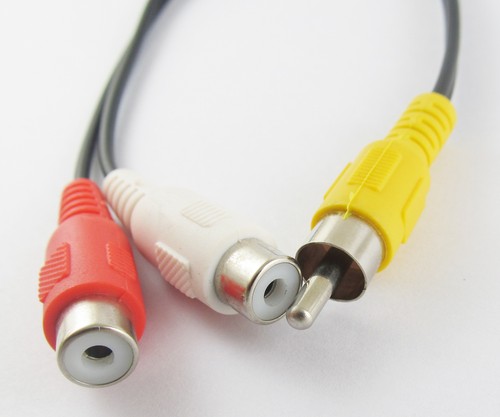 1pc 28cm 1 RCA Male Plug to 2 RCA Female Jack Y Split Audio Video Adapter Cable - Picture 5 of 6