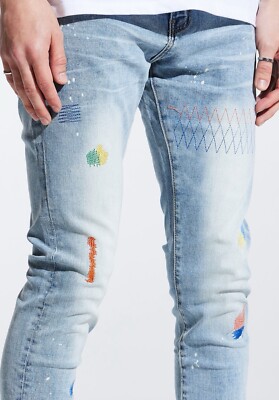 Iris Standard Denim by Embellish Size 30 Paint Splatter and Stitch Accent