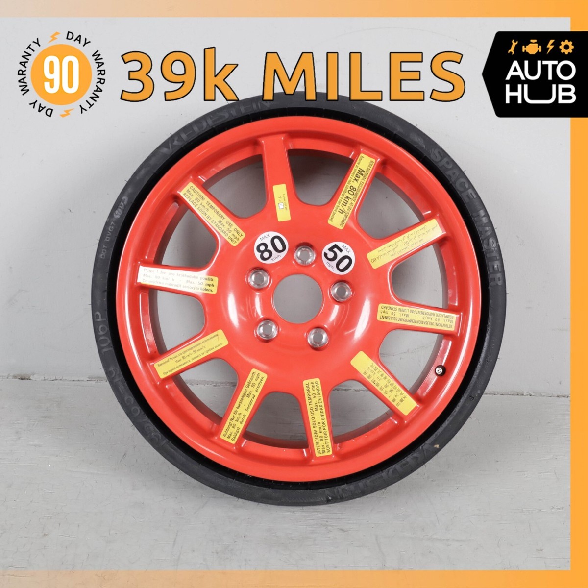 11-18 Porsche Cayenne 958 Emergency Spare Tire Wheel Donut Rim 19
