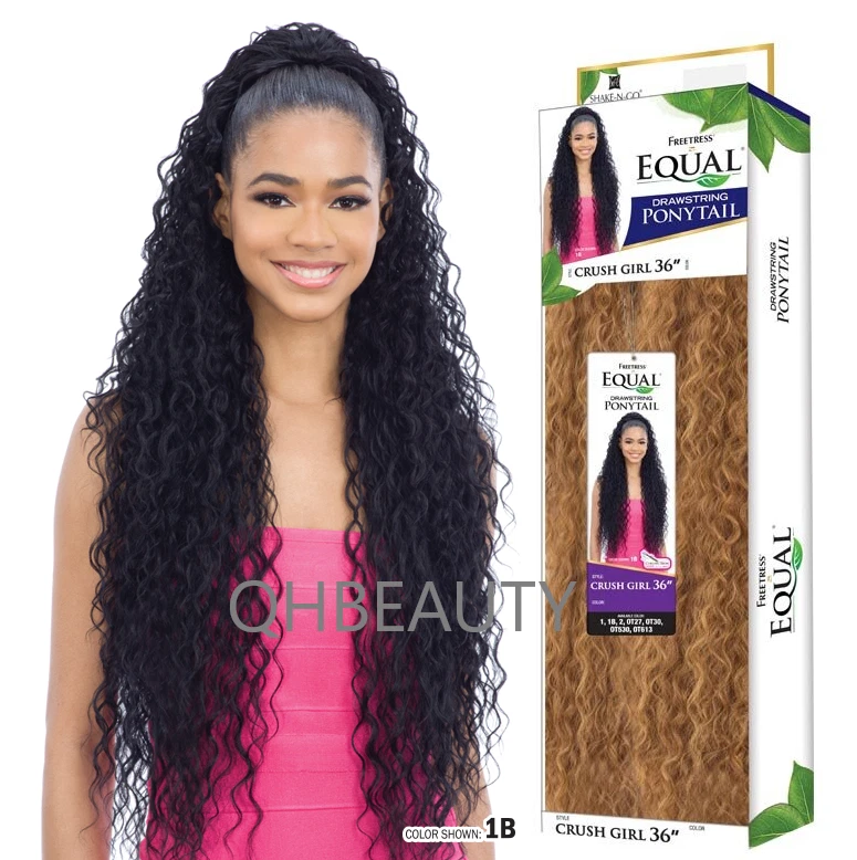 FREETRESS EQUAL SYNTHETIC DRAWSTRING CURLY LONG HAIR PONYTAIL - CRUSH GIRL 36 '' - Image 3 of 4
