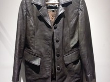 White Housegenuiene Leather Womens Brown Jacket Size Xs Express Shipping