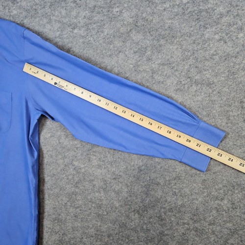 Brooks Brothers Madison blaues Herrenhemd Größe L 16-33 Supima Baumwolle FLECK - Bild 9 von 10