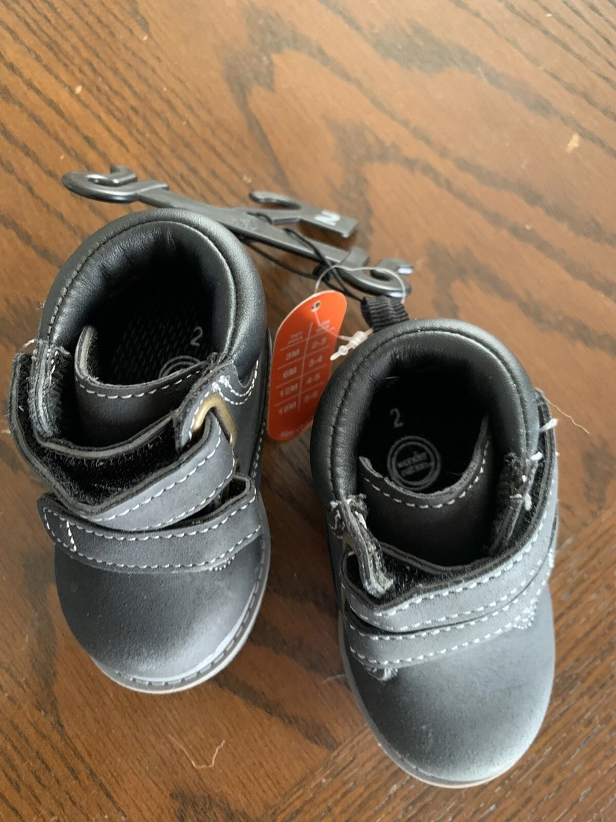 Wonder Nation Hiking Shoe Work Boots Boys Size 2 Black Winter