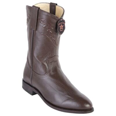 Los Altos Genuine Handmade BROWN Elk Leather Roper Boots Round Toe 805107