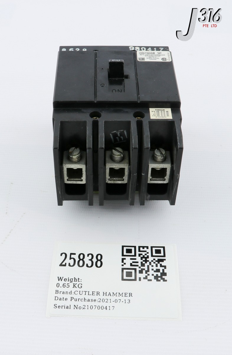 ユウ 25838 CUTLER HAMMER 60A 3P 600V BOLT-ON CIRCUIT BREAKER GBH3060 | eBay
