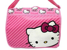 Sanrio Hello Kitty Messenger Diaper School Shoulder Bag Pink Stripes NEW