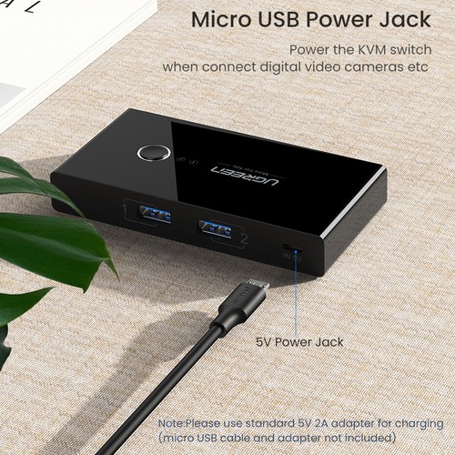 Ugreen KVM Switch USB 3.0 2.0 for PC Laptop 2 Computers Sharing 4 USB Devices - Picture 7 of 13