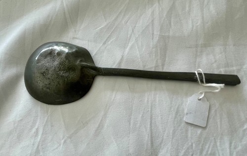 Antique 16th or 17th Puritan Pewter Spoon With Crowned Stamp and Initials H.K. - Picture 3 of 4