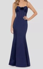 Blondie Nites Women's Juniors' Blue Rosette Corset Gown Dress Size 7