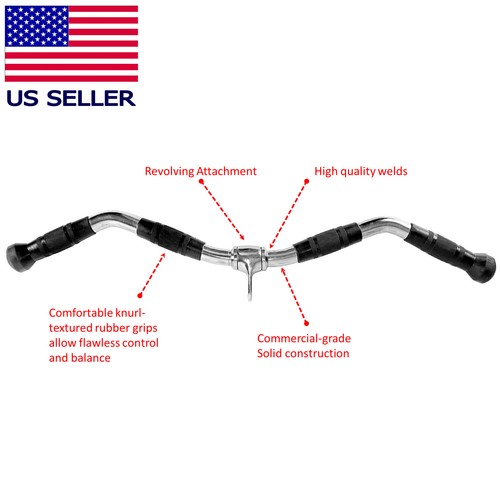 Home Gym Cable Attachment Handle Machine Strength Exercise Press Down Curl Bar - Picture 34 of 87