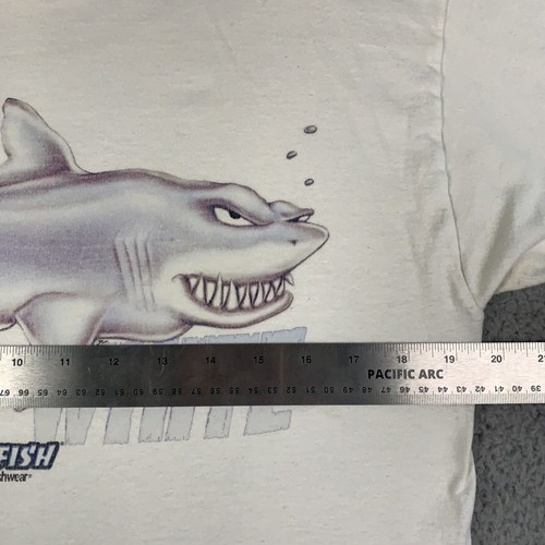 Gran Camiseta Tiburón Blanco Para Hombre Mediana Vida Silvestre Blanca, Pescado Caliente Ropa de Pescado Hardcore - Imagen 4 de 12