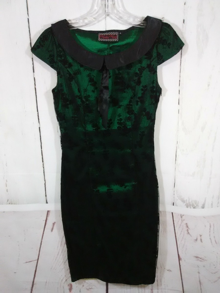 Voodoo Vixen Dress Size S Green Taffeta Black Lace 50s Retro Witchy Rockabilly | eBay Voodoo Vixen Dress Size S Green Taffeta Black Lace 50s Retro Witchy Rockabilly | eBay