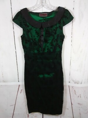 slim fit dress slacks Vintage Inspired 60's Victorian Green Rose Lace Flare Party Dress –  Skelapparel main image 0