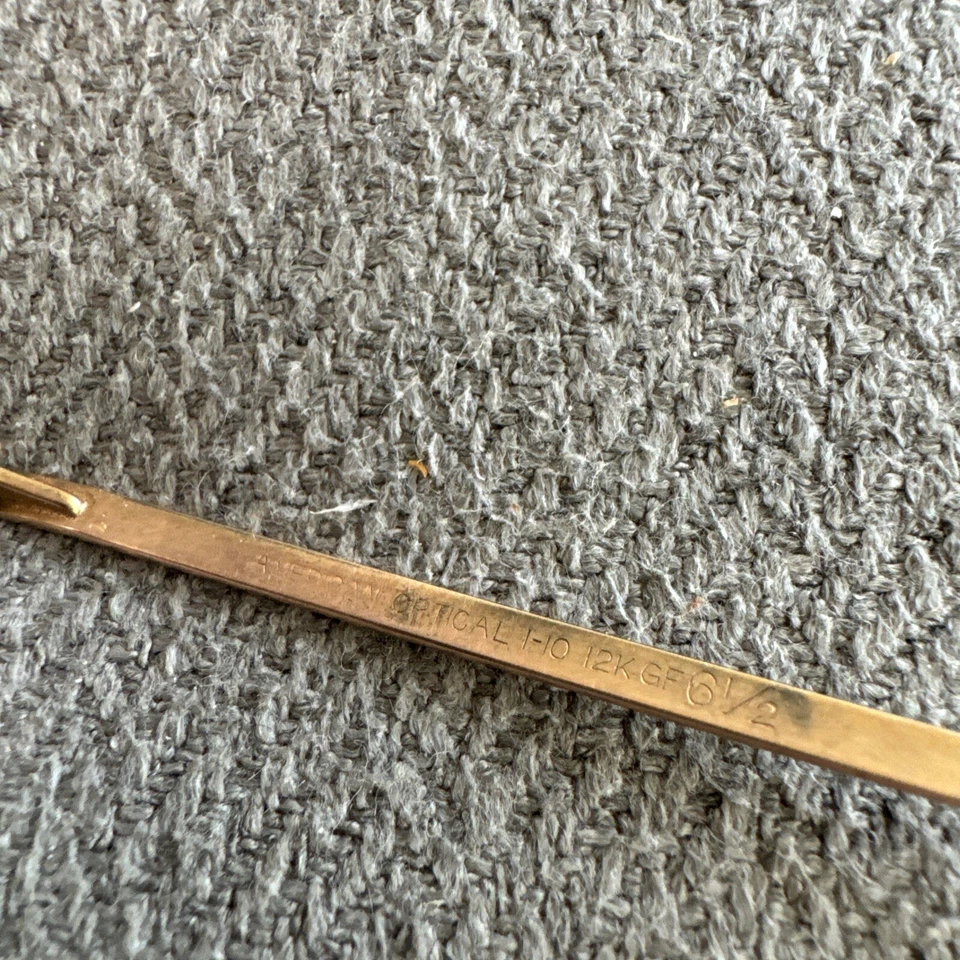 Armações de óculos American Optical AO 1-10 12K GF folheadas a ouro 6 1/2 vintage - Imagem 4 de 4