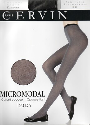Cervin of Paris, Opaque Matt Tights 80/120 Denier in Black and Grey
