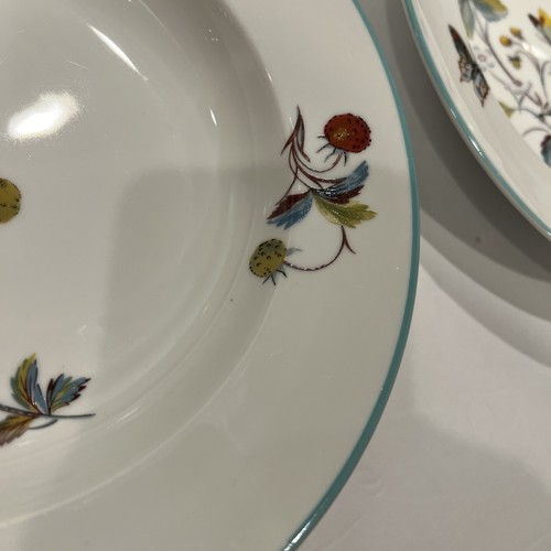 VGC Set of 2 Royal Worcester Strawberry Fair Turquoise Rim - Soup Bowls 9” - Picture 6 of 9
