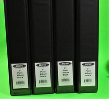 4 x ALBUM BCW 2" - NOIR UNI / CLASSEUR 3 ANNEAUX - CONTIENT 60+ PAGES, POUR COLLECTIONNEURS