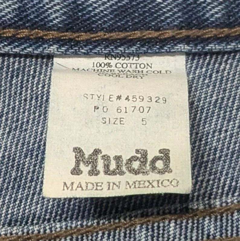 Vintage Mudd Jeans Bell Bottoms 5 (27x32) Big Flare 90s Y2K Hippie Boho Retro - Image 4 of 4