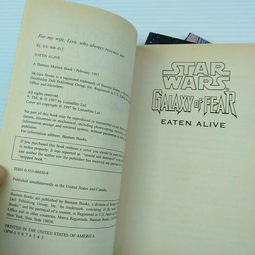 Star Wars Galaxy of Fear 4 Books John Whitman Eaten Alive Swarm Army of Terror - Picture 16 of 17