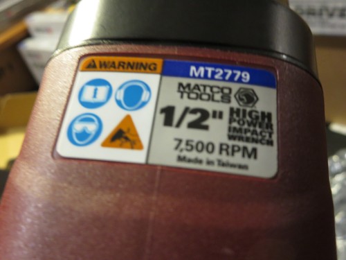 MATCO 1/2" Impact Wrench MT2779 1600 ft. lbs. NEW - Picture 4 of 5