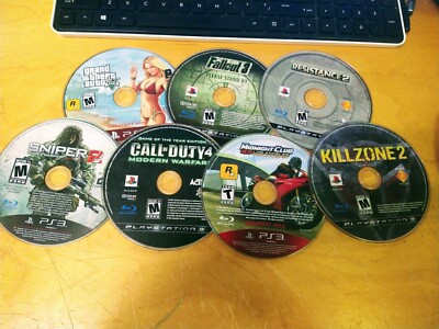 Lot of 7 Killzone 2 GTA V Fallout 3 Midnight Club Sniper 2 PS3 Disc Only