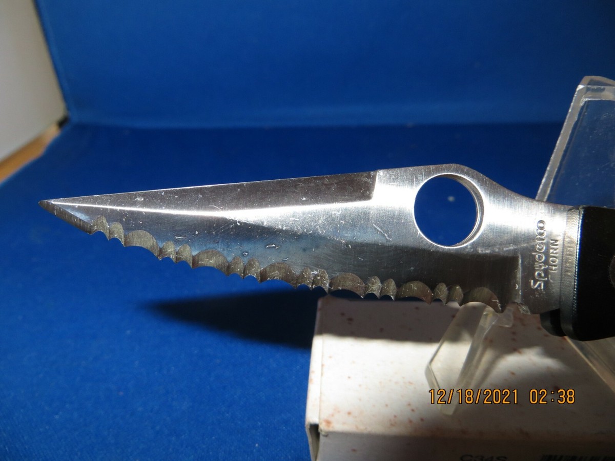Vintage Spyderco Jess Horn Micarta C34S Folding Knife AUS-8 | eBay