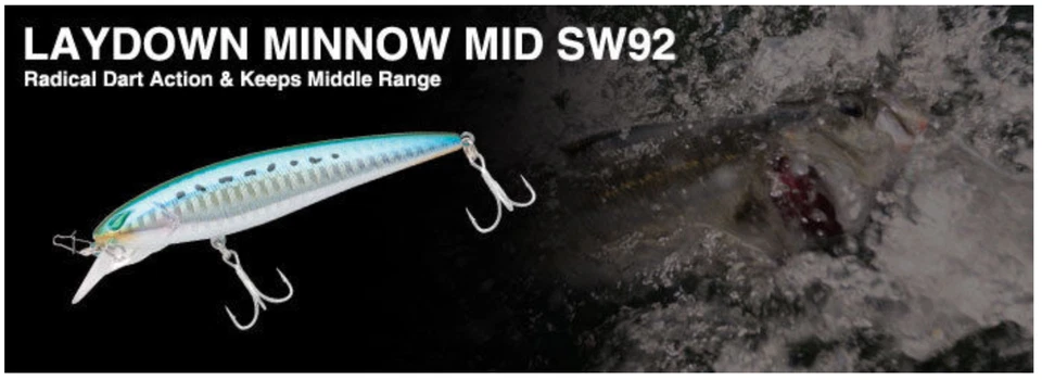 NORIES Laydown Minnow MID SW92 JDM Jerkbait - Color S-30CH Claro Holo Rosa Foto 2 de 4