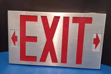 EXIT Sign w/ Red Backing 12-1/4" x 7" USED Unbranded