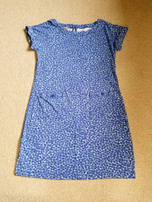 Womens Dress-T BY TALBOTS-blue/white knit pockets Resort Beachy Coastal-PS