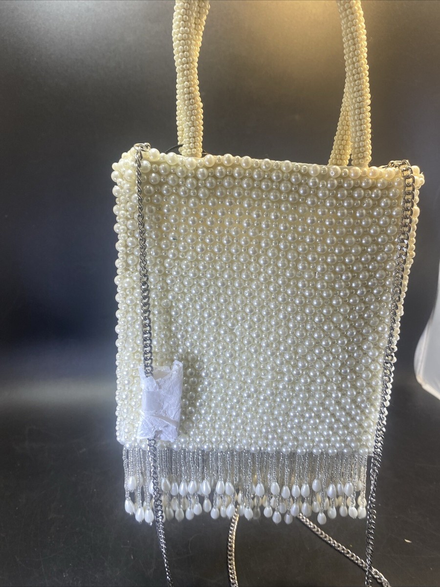 Zara Pearl Silver Cross Bucket Body Bag As Worn By Michelle Keegan