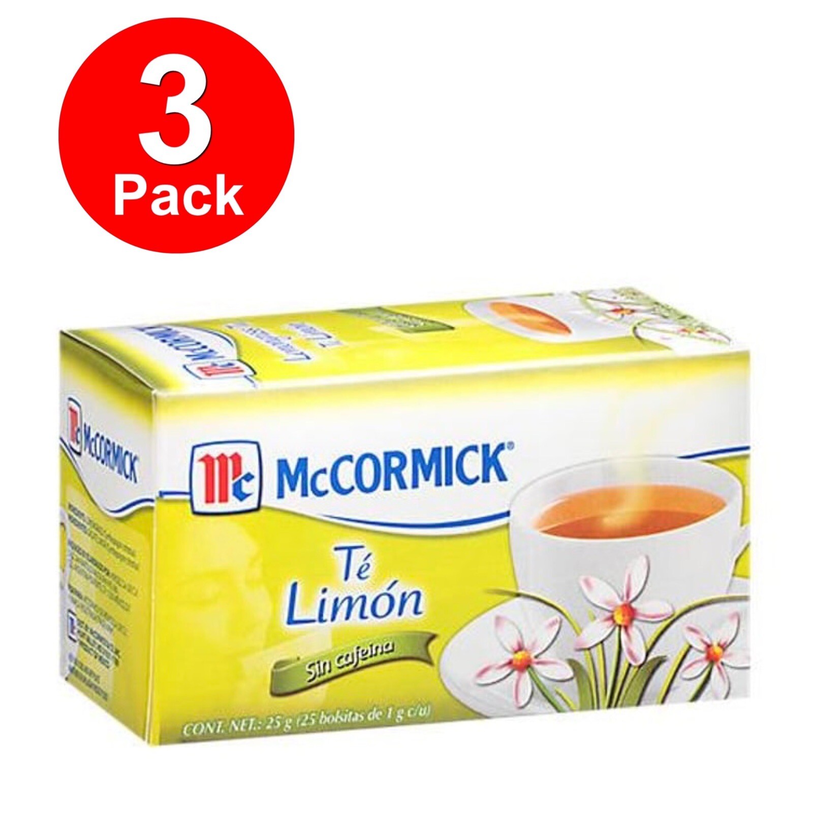 3 McCormick Lemongrass Té Te de Limón, Para Digestión, Elimina Toxinas, Higado