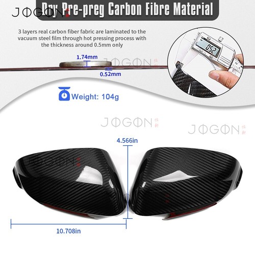 Right & Left Side View Mirror Cover Cap For Hyundai N Kona N 2022-23 Real Carbon - Picture 7 of 15