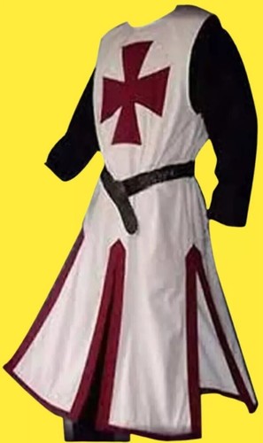 Templar Knight Medieval Crusader Tunic Red clothe cosplay Wearable Armor costume - Picture 2 of 7