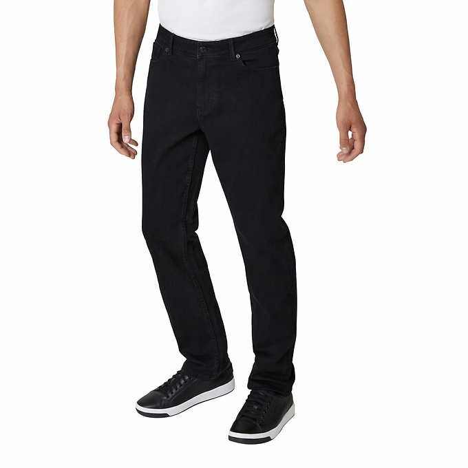 DKNY Men's Duane Soft Touch Stretch Straight Fit Black Rinse Denim