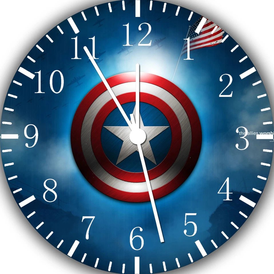 Captain America Frameless Borderless Wall Clock Nice For Gifts or Decor W428
