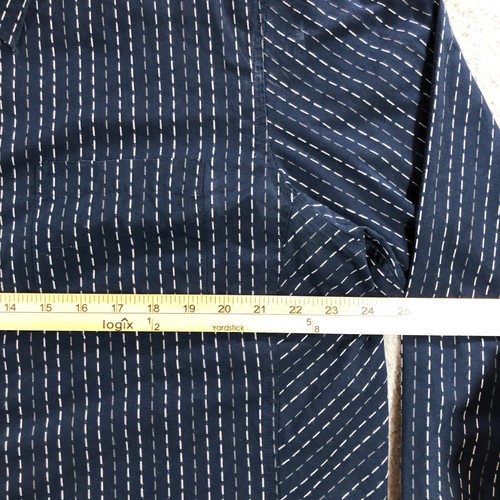 VTG Anchor Blue Pin Stripes Y2K Men Size XL Blue Casual long sleeve button up - Picture 4 of 17