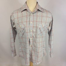 Vintage Levis Movin On 70s Hippy Mod Retro Atomic Disco Dance Button Shirt XL/L