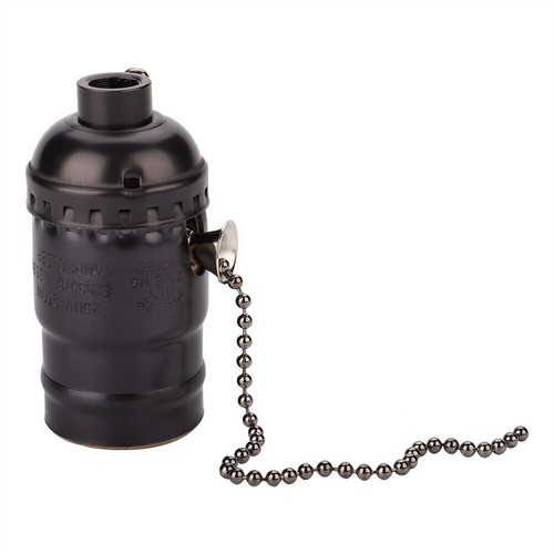 E27 Aluminum Vintage Light Socket With Pull Chain Desk Lamp Lighting Holder - Picture 7 of 16