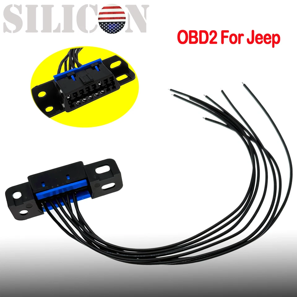 Conector de arnés de puerto serie OBDII OBD2 coleta enlace de datos para Jeep Foto 2 de 4