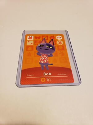  Bob # 018 Animal Crossing Amiibo Card AUTHENTIC Series 1 NEW NEVER SCANNED!!!